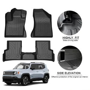 Full Set Custom All Weather 3D TPE Carpet Floor Mat Use For Jeep Renegade 2015-2020 Car Floor Mats