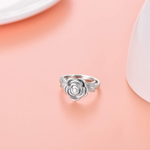 Cincin guci kremasi bunga mawar baja tahan karat cincin yang dicintai dengan abu kremasi perhiasan cincin kremasi - Product Image 3