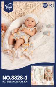 Venta al por mayor <span class=keywords><strong>de</strong></span> fábrica pintado realista 40Cm silicona bebé Reborn muñecas <span class=keywords><strong>de</strong></span> juguete con cesta para dormir edredón almohada - Product Image 3