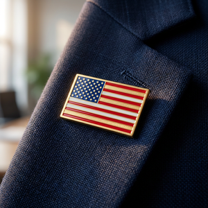 Épinglette personnalisée en alliage de zinc avec drapeau national, badge en métal émaillé dur pour les administrations, les entreprises et les événements - Product Image 1