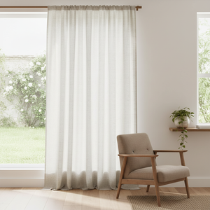 Tissu de rideau en coton biologique et lin Buldan Cottoncloth 100x230cm Blanc Vintage Lavé 0.01 - Product Image 3