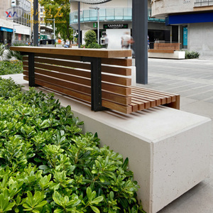 Nuevo Banco de Jardín Magic Stone, GRC, Hormigón, Respaldo de Madera, Asientos para Parques Públicos y Paisajes Exteriores - Product Image 1