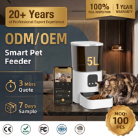 Comedero Inteligente para Mascotas, Moderno y Lujoso, 5L, Control por WiFi y Aplicación, Doble Fuente de Alimentación, Material PP, Impermeable, Venta al Por Mayor OEM
