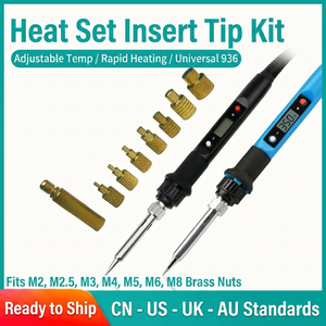 Kit Universal de Puntas de Inserción Termofijables 936 M2-M8 para Tuercas de Latón, Herramienta de Soldadura para Impresión 3D, Ajustable, OEM - Product Image 2