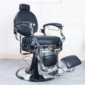 Fauteuil de barbier rétro de luxe avec cadre doré - Product Image 6