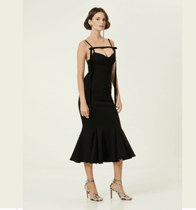 drop shoulder evening dress Black Long Sleeve Drop Shoulder Evening Gown main image 0