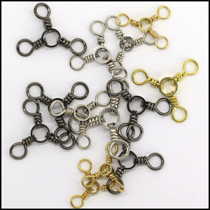Équipement de pêche à la ligne, émerillon triple en cuivre et acier inoxydable, connecteur œil-œil pour accessoires de pêche - Product Image 3