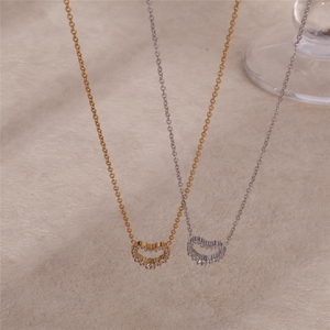 Delicado Collar con Colgante de Corazón, Incrustado con Circonitas Brillantes, Chapado <span class=keywords><strong>en</strong></span> Oro de 18K, Joyería <span class=keywords><strong>para</strong></span> Parejas, Regalo de San Valentín - Product Image 4