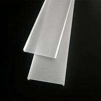 Baoming 60 mm Extrusion PC Couvertures et abat-jour de lampe en relief Couverture de diffuseur prismatique en acrylique Blanc laiteux Transparent