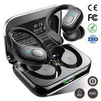 Audífonos Deportivos Bluetooth BX31 TWS con Gancho para la Oreja, Certificación CE FCC Rohs, Batería de 480 mAh, Resistentes al Agua IPX7, Auriculares Inalámbricos para Entrenamiento y Running