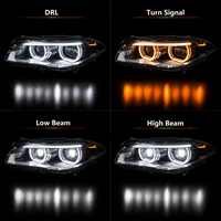 Nouvel ensemble de phares LED 6000K BK pour BMW Série 5 F10 2011-2017 avec feux de jour Angel Eyes améliorés