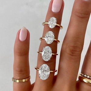 बढ़िया गहने क्लासिक प्रपोंग सेट डिजाइन 1 कैरेट 2 कैरेट 3ct मोइससानाइट महिला सगाई शादी उपहार - Product Image 4