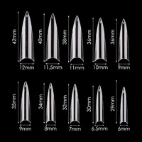 Vente en gros de faux ongles transparents ultra fins en ABS naturel, style stiletto, style français, pour salon et manucure quotidienne DIY