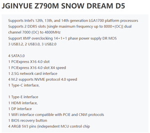 Original nuevo <span class=keywords><strong>Z790M</strong></span> SNOW DREAM DDR5 CPU I5 I7 I9 LGA1700 MATX para pc ordenador Oficina y uso doméstico placa base para juegos - Product Image 5