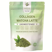 Suppléments de collagène au matcha OEM, poudre de protéines de matcha en marque privée, boisson en poudre nourrissante antioxydante pour la beauté de la peau