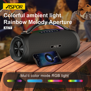 Cho Aspor A677 <span class=keywords><strong>Hi</strong></span>-<span class=keywords><strong>Fi</strong></span> Stereo Bass Không Dây Surround Âm Thanh 300W Công Suất Đầu Ra Di Động Bt 5.3 Loa Với RGB Đèn Không Thấm Nước - Product Image 3