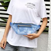 Sac banane unisexe transparent en PVC imperméable pour la course, le cyclisme et les voyages en extérieur, avec fermeture éclair – Vente en gros