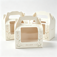 Boîte cadeau pour pâtisserie style Ins avec fenêtre transparente, taille personnalisable, boîte à gâteau en carton ondulé avec pelliculage mat et gaufrage