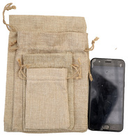 Sac cadeau en toile de jute avec cordons de jute Pochettes en lin toile de jute Sacs pour bijoux de mariage Party Favors
