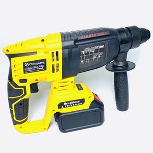 Juego de 4 Herramientas Eléctricas Combinadas, Martillo Angular sin Escobillas, Destornillador de Litio, Taladro Inalámbrico, Amarillo MT125B - Product Image 6