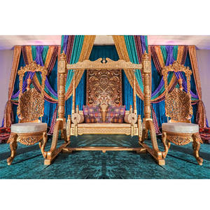 Juego de columpio de escenario Nikah musulmán, el último juego de columpio de boda tallado en madera, Columpio de escenario Sangeet de boda india/Jhula USA DST Exports - Product Image 1