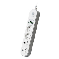 Multiprise standard européenne avec rallonge, compatible internationalement, interrupteur intégré, câble de 2m/3m/5m, 10A