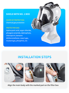 Maschera Respiratoria Professionale Integrale a 3 Strati in Poliestere Antiappannamento con Doppi Filtri Protezione dalla Polvere Riutilizzabile Lavabile Vestibilità Confortevole - Product Image 4