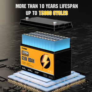 Rvpozwer <b>12v</b> 24v 48v 100ah 200ah 300ah Deep Cycle Energy Storage <b>Battery</b> Pack with BMS 3-Year Warranty 4000-Cycle - Product Image 4