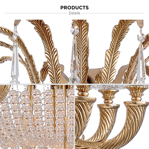 Lampadario di Lusso in Cristallo e Ottone Stile Impero Francese per Progetti Alberghieri - Product Image 4