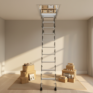 <span class=keywords><strong>Escalier</strong></span> de grenier intérieur en alliage d'aluminium au design moderne, <span class=keywords><strong>escalier</strong></span> escamotable dissimulé, pliable et rétractable - Product Image 4