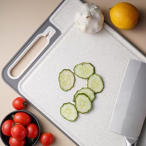 Double-sided Kitchen <b>Plastic</b> Chopping Board Custom Stainless Steel Cutting Board with Sharpener - Product Image 3
