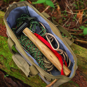 Marteau de tente de camping extérieur en métal noir avec tire-clou pour bâche et usage de survie - Product Image 2