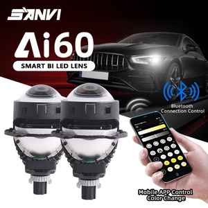 SANVI Nouveau projecteur bi-LED AI60 à double réflecteur, commande par application, lentille de 3 pouces, 61W, 3000-6000K, phares de voiture - Product Image 2