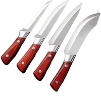 Couteau de boucher ultra-affûté de 16 cm, couteau à désosser en acier inoxydable, couteau spécial pour couper la viande de porc, de vache et de mouton, manche en bois