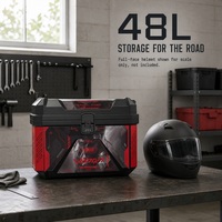 Coffre de moto 48L en PP épais avec serrure à code, autocollant personnalisé, boîte de rangement pour véhicule électrique, prend en charge la personnalisation du logo