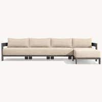 Canapé d'extérieur en aluminium toutes saisons RH Style Matira, structure bronze foncé avec coussins performants