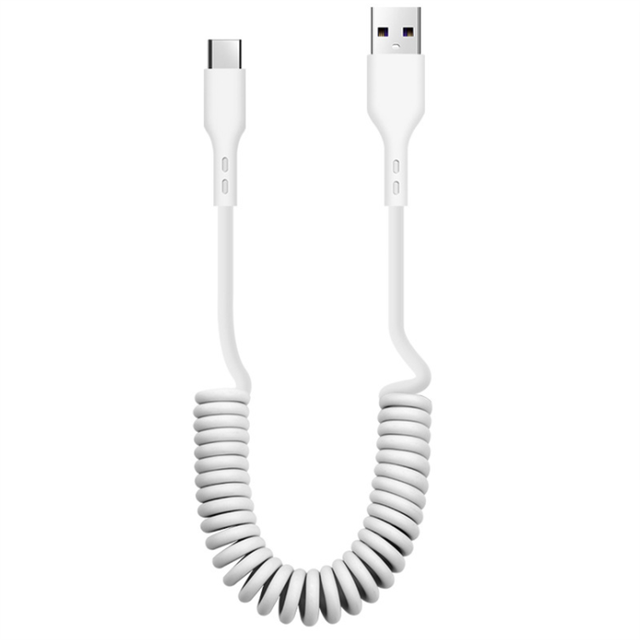 Customize 1m 1.8m Fast Charging Flexible Coiled Spring USB Data Charge Cable Car Phone Charging Cable