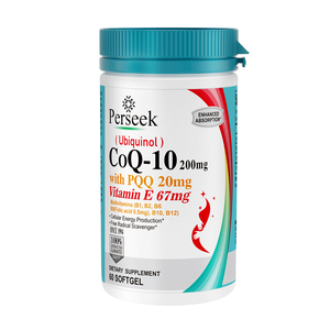 Cápsulas Blandas de Ubiquinol CoQ10 200mg con <span class=keywords><strong>PQQ</strong></span> y Vitamina E |   Suplemento de Apoyo para el Corazón y la Inmunidad, Seguro para el Embarazo, Certificado ISO, 60 Unidades - Product Image 1