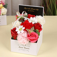 Support de table pour savons parfumés en forme de rose et de œillets, présentoir floral pour cadeaux de fêtes et décoration intérieure