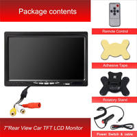 Monitor de Respaldo LCD TFT de 7 Pulgadas con Entrada de Video RCA de 2 Canales, Pantalla de Visión Trasera HD para Camioneta, Camión, Vehículo Comercial