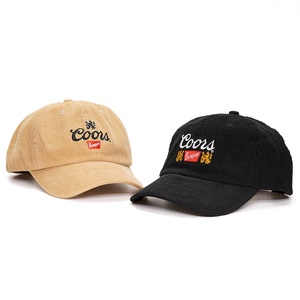 Casquette de baseball premium à 6 panneaux, chapeaux de papa brodés, chapeau en velours côtelé personnalisé non structuré, vente en gros - Product Image 1