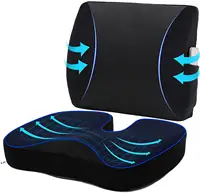 Coussin d'assise de siège de voiture en mousse à mémoire, pour le soulagement des douleurs du dos et oreiller de soutien lombaire en maille 3D, oreiller orthopédique Coccyx pour le dos