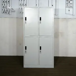 Casier de vestiaire en acier à 4 portes pour auberge de jeunesse, armoire de rangement métallique pour salle de sport, casier pour personnel à <span class=keywords><strong>vendre</strong></span> - Product Image 1