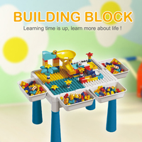 108 pièces blocs de construction Table multi-fonction enfants apprentissage Table jeu avec chaise blocs de chemin de fer jouets