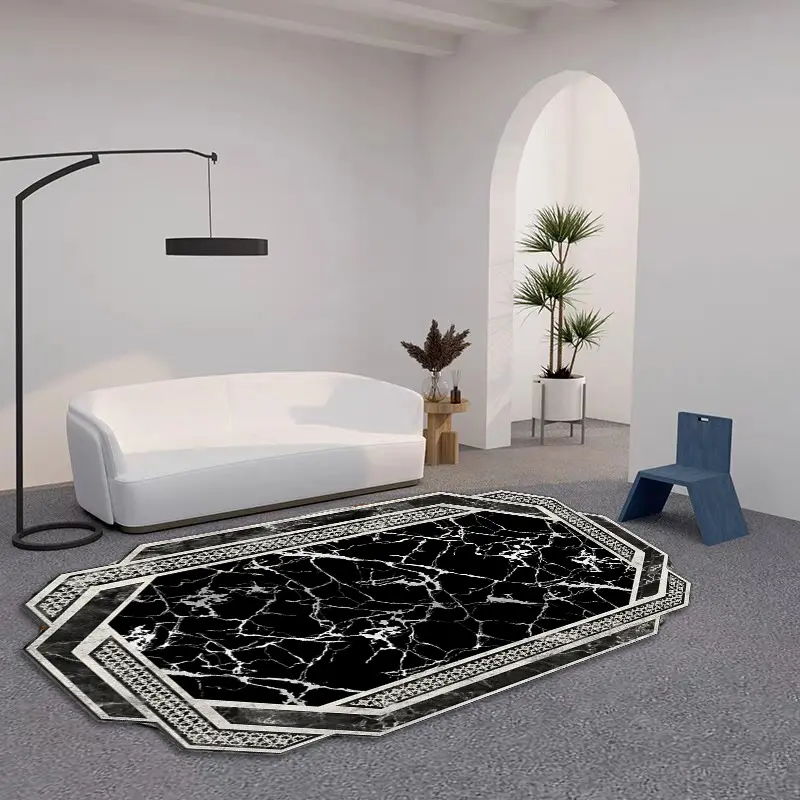 Lüks sahte yün halılar soyut kırmızı kilim sinirli kaymaz katlanabilir zemin halısı yatak odası dekor için Modern kilim