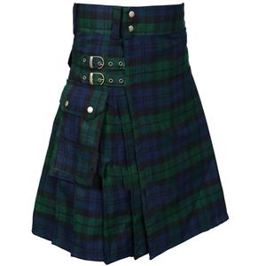 <strong>Men</strong> Scotland Kilt Traditional Plaid Pleated Bilateral Chain Gothic Punk Hip-hop Avant Garde Scottish <strong>Tartan</strong> <strong>Trousers</strong> Skirts - Product Image 1