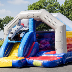 Combinaison gonflable de haute <span class=keywords><strong>qualité</strong></span>, château, arrière-cour, location, fête, saut, fusée, espace, maison avec toboggan pour enfants - Product Image 2