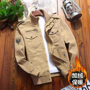 春秋时尚男士夹克休闲加肥加大码长袖轰炸机男士夹克 - Product Image 6