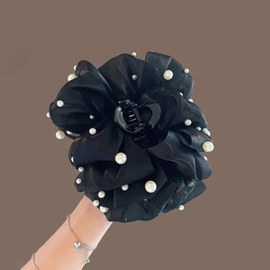 Pinza de <span class=keywords><strong>Pelo</strong></span> Elegante con Diseño de Tiburón, Malla Multicapa y <span class=keywords><strong>Perlas</strong></span> Decorativas, Pinza con <span class=keywords><strong>Perlas</strong></span> para Cola de Caballo de Niña, Venta al Por Mayor - Product Image 3