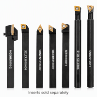 Jeu de 7 outils de tournage indexables pour tour, tiges de 10 mm et 12 mm, porte-outils CNC à plaquettes en carbure, outils de tournage externe pour la coupe des métaux